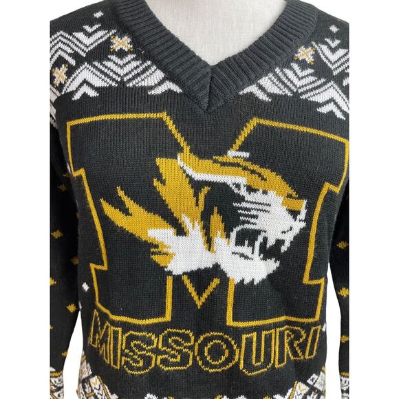 Missouri Tigers Campus Specialties Sweater Medium Christmas Black Gold White M - Picture 8 of 9